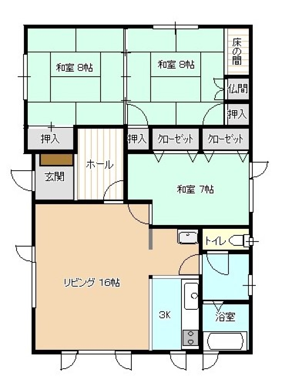 中古販売物件の間取り