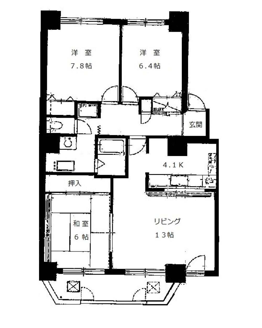 賃貸物件の間取りはこちら